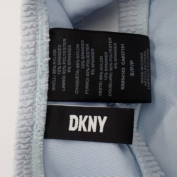 DKNY Textured Bralette Bikini Top Light Blue S - Picture 11 of 12